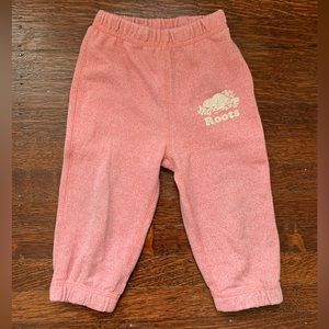 Baby Roots - Heather Pink sweatpants - 12-18 months